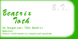 beatrix toth business card